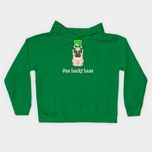 St Patricks Day..One Lucky lass Kids Hoodie